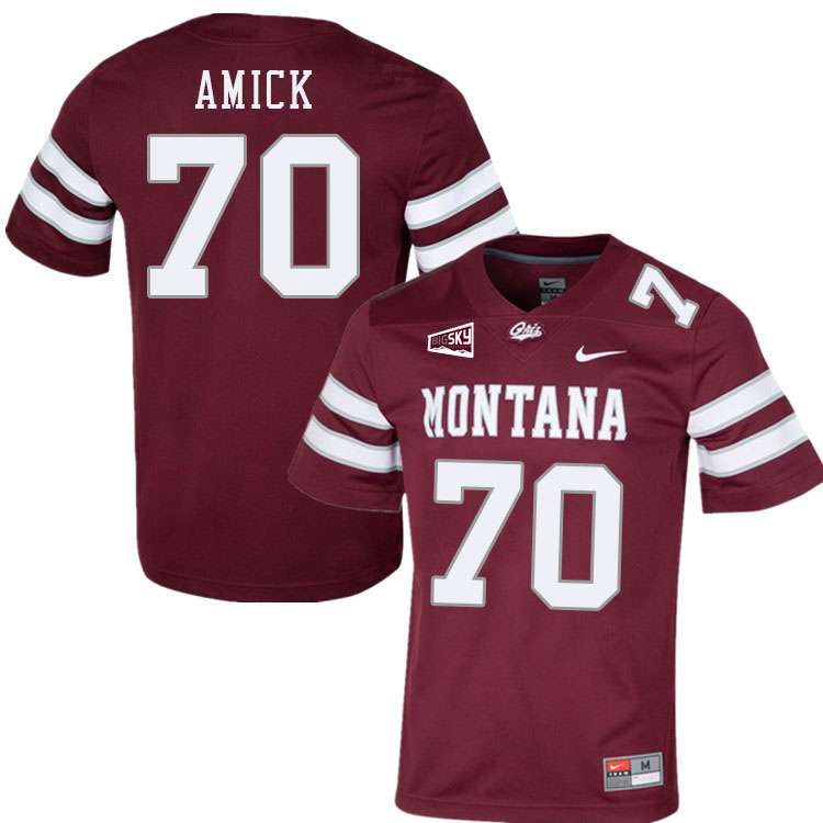 Montana Grizzlies #70 Colin Amick College Football Jerseys Stitched Sale-Maroon